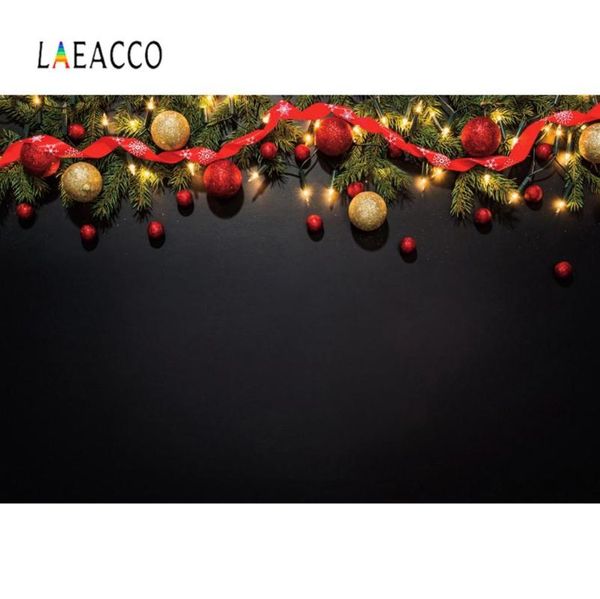 

background material laeacco dark black wall christmas festivals ball wreath party pine baby portrait po pography backdrop pocall