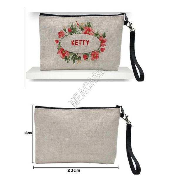 diy утолщенные белье косметическая сумка на молнии сцепления сумка для хранения термопечать сублимация пустые plain конструкторы сумки сумки, Black