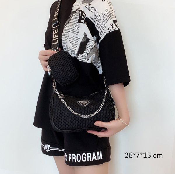 

3 pc handbags purses wholesale tri-in-one crossbody bag fashion underarm bags chains girl shoulder bags