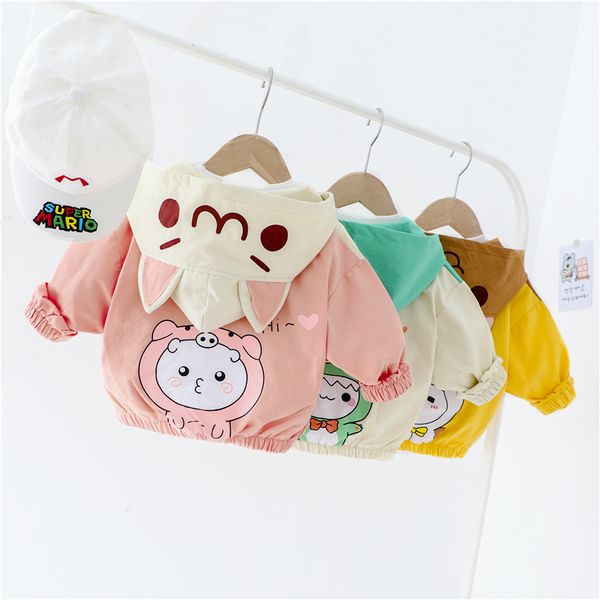 

hylkidhuose младенец новорожденных куртка 2020 осень девочки пальто с капюшоном симпатичный мультфильм открытый дети дети повседневный верхн, Blue;gray