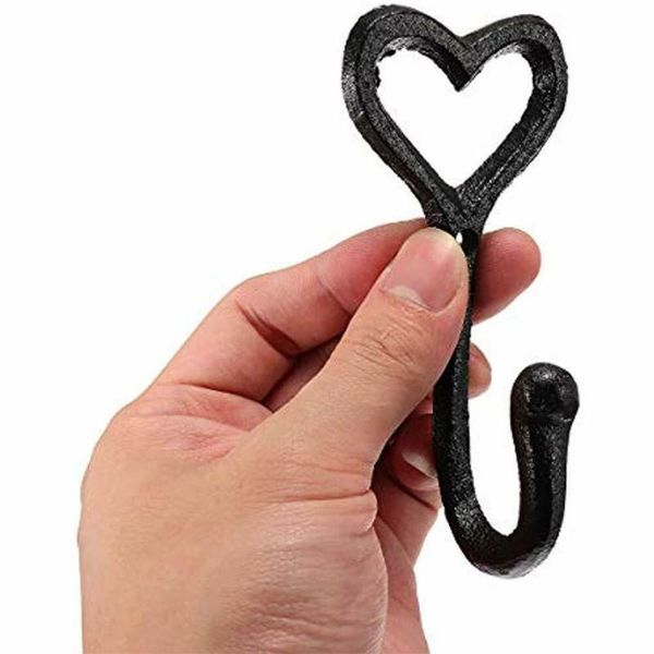 

coat storage bedroom holder home door iron vintage hook hanger wall mounted decorative black heart shape hat