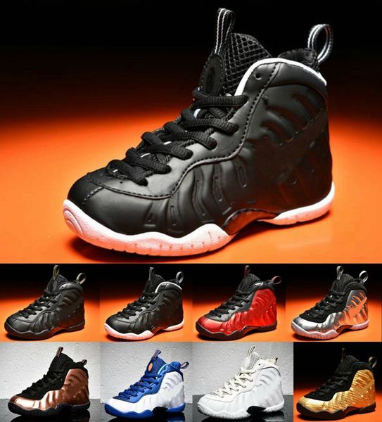 

2021 new kids penny hardaway foams one basketball shoes boys purple sports girls sneakers for child children athletic des chaussures