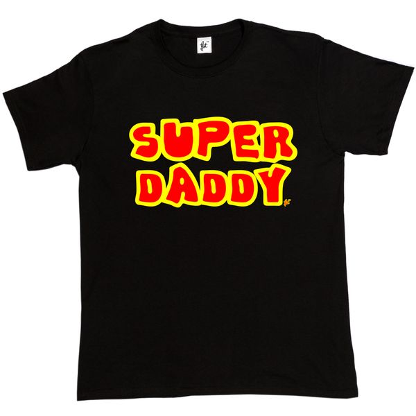 

super daddy super action hero fathers day gift birthday christmas mens t-shirt t shirts short sleeve leisure fashion summer