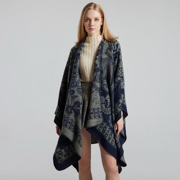 

new arrival ponchos and capes for women cashmere scarf foulard femme shawls wraps female hijab bandana scarves, Blue;gray