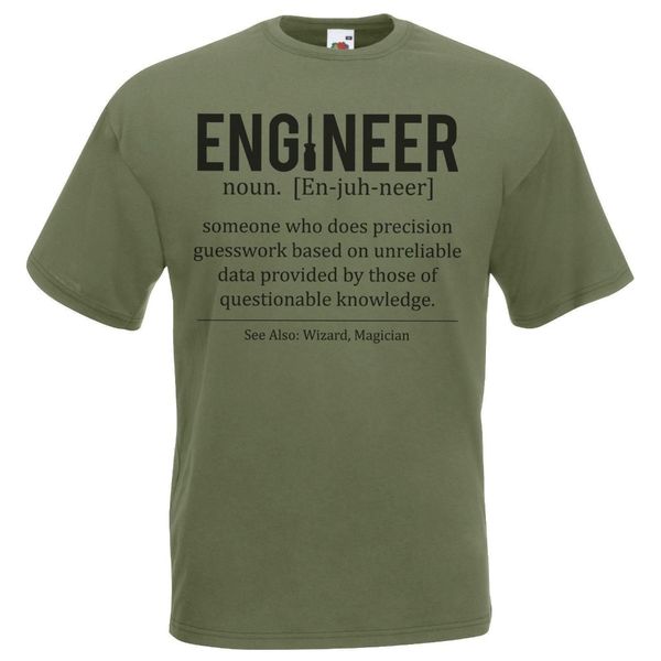 

men's fashion cartoon character men's olive engineer defined t-shirt engineering student tshirt funny noveltyfitness t-shirts