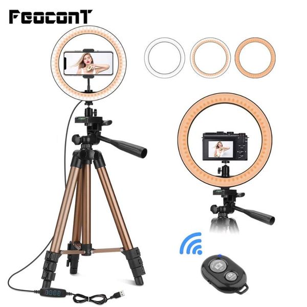 

flash heads 10.2" led ring light with 50"tripod stand lamp camera phone holder for pography makeup live youtube