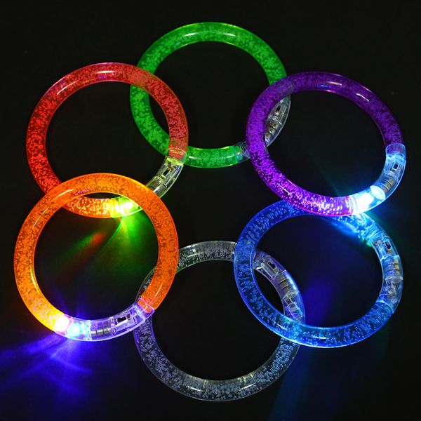 

10/20pcs luminous led bracelet glow party supplies colorful flashing acrylic glowing bracelets christmas decoration random color, Golden;silver