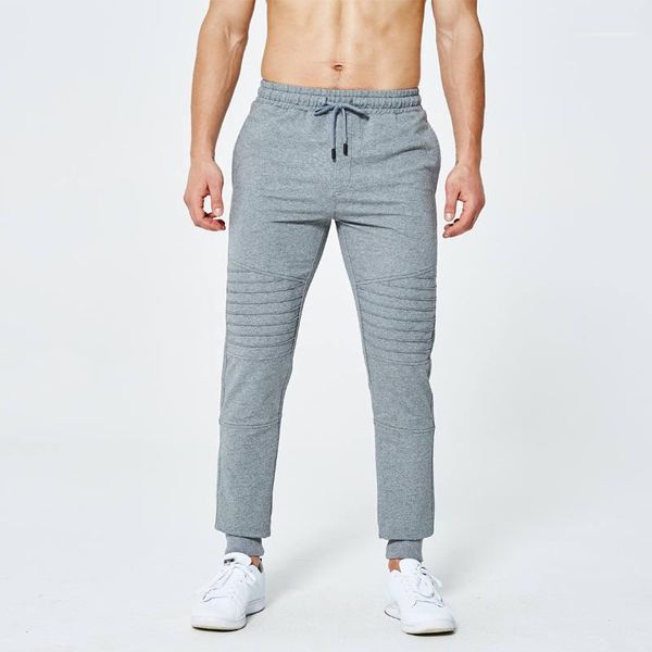 

mens designer pants mens drawstring straight solid color full length pants males sports feet pants mens spring clothes, Black