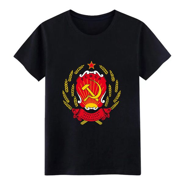 

men's coat of arms gerb rsfsr russian federation t shirt print tee shirt crew neck pattern famous humor letters shirt