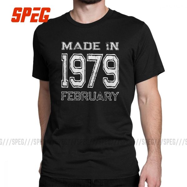

men made in february 1979 birth year t-shirt 40 year old birthday gifts funny vintage clothes pure cotton tees 4xl 5xl t shirt