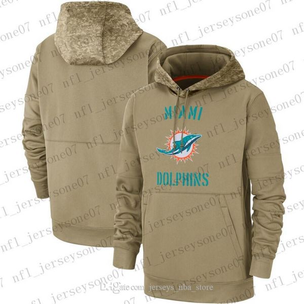 

Mens Women KidS Miami Dolphins Tan Vintage Sweatshirt 2019 Salute to Service Sideline NFL Therma Pullover Hoodie