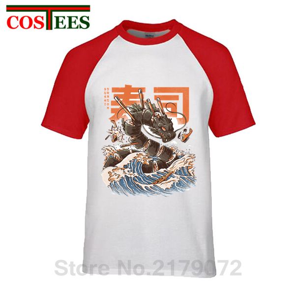 

gorgerious fashion design great sushi off kanagawa t-shirts foodies lovers ocean wave tshirt great sushi dragon t shirts for men