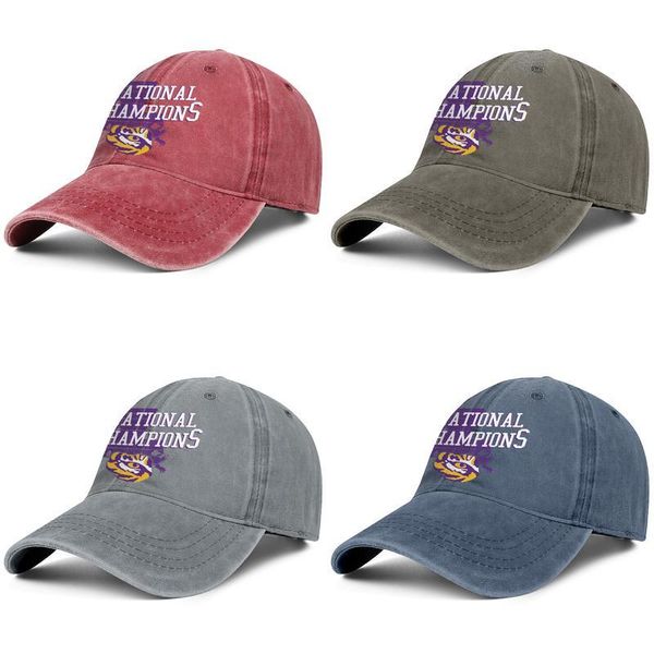 

мужчины женщины lsu тигры американский футбол плей-офф 2019 национальный моды чемпионов denim бейсболка прохладный омывается папа hat регули, Blue;gray