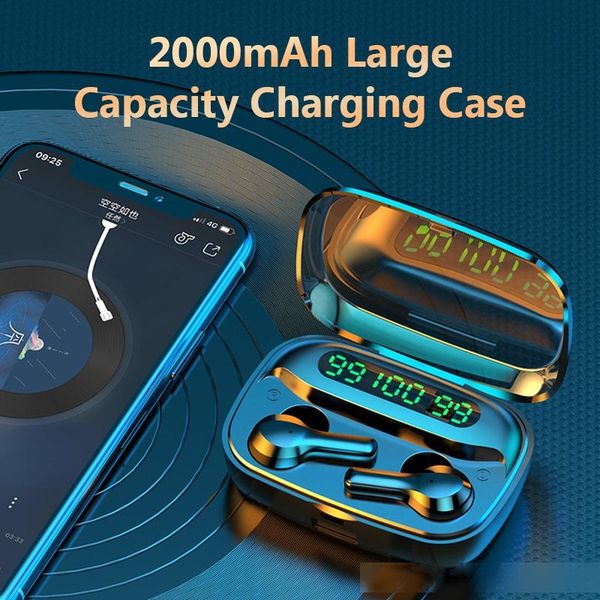 

wireless bluetooth earphone touch control wireless headphone sports waterproof headphones tws earbuds headsets with microphone