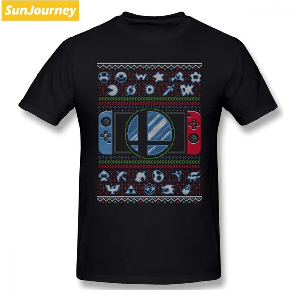 

super smash game christmas men t shirt popular atmosphere oversize cotton crewneck short sleeve custom t-shirts for men