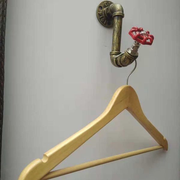 

vintage industrial style iron pipe wall mounted shelf coat robe hooks hangers rack shelf coat with screws