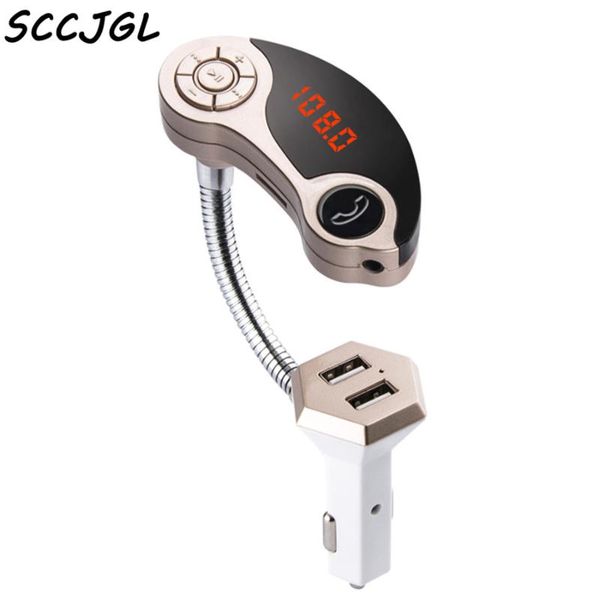 

4-in-1 hands wireless bluetooth fm transmitter + aux modulator car kit mp3 player sd usb lcd car dual charge phone