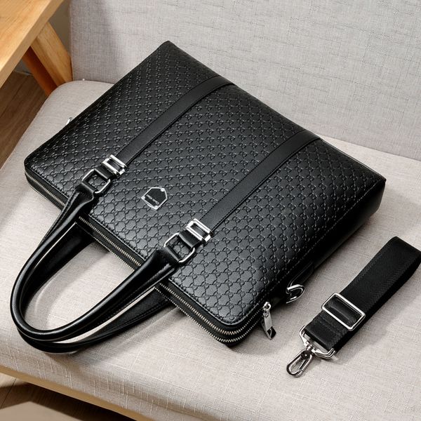 

men's bag briefcase business handbags men's first layer cowhide horizontal shoulder bag leather messenger
