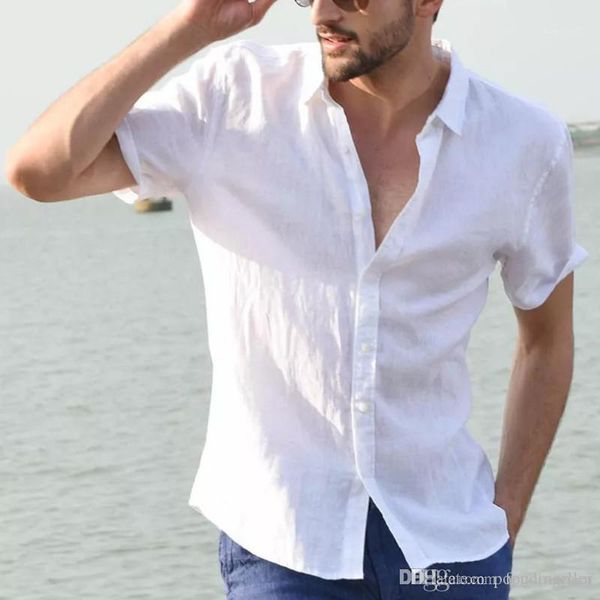 

causal summer mens solid color short sleeve shirts turn-down collar fashion shirts teenager casual designer clothing european and american, White;black