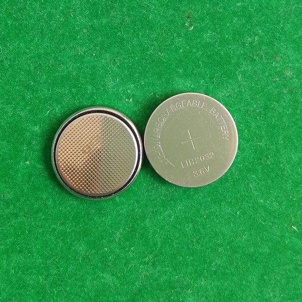 Lot başına 1000 PCS 3.6V LIR2032 Şarj Edilebilir Düğme Pil Li-Ion Coin Hücre Pilleri