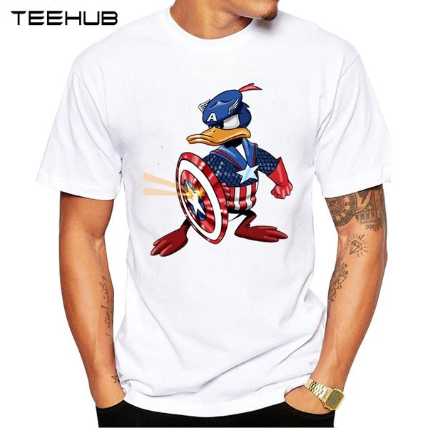 

new arrivals 2019 teehub cool men's funny duke america captain design t-shirt short sleeve o-neck hipster tee