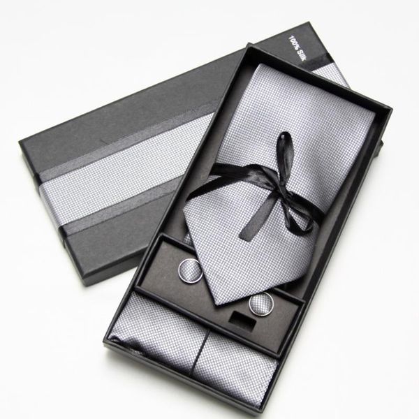 

2020 fashion wide tie sets men's neck tie hankerchiefs cufflinks 10 colours box gift polyester handmade, Blue;purple