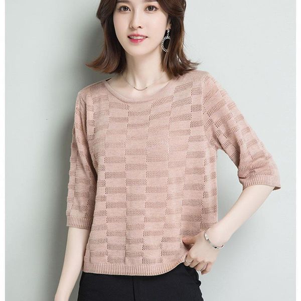 

2019 summer short sleeve pullover fashion knitted women thin ladies pull o-neck ladies pullovers and sweater female, White;black