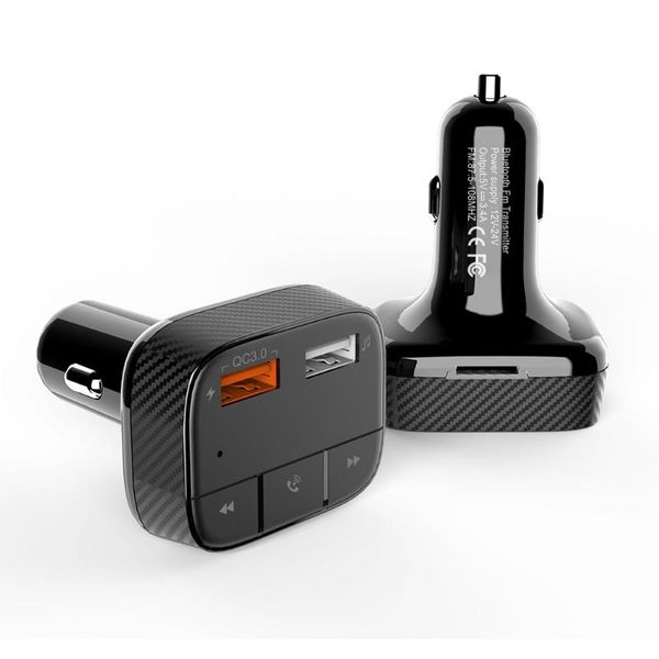 

ad-916 bluetooth 5.0 fm transmitter hands car kit tf card u disk mp3 music player usb charger