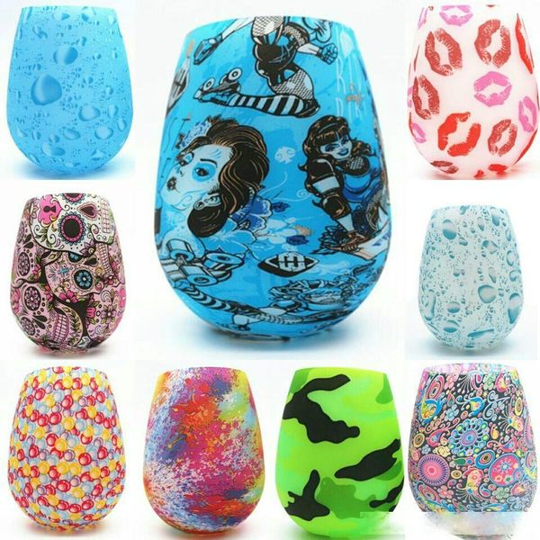 

370ml creative silicone wine glasses unbreakable camping picnic cup drinkware travel beer mug portable whiskey glass