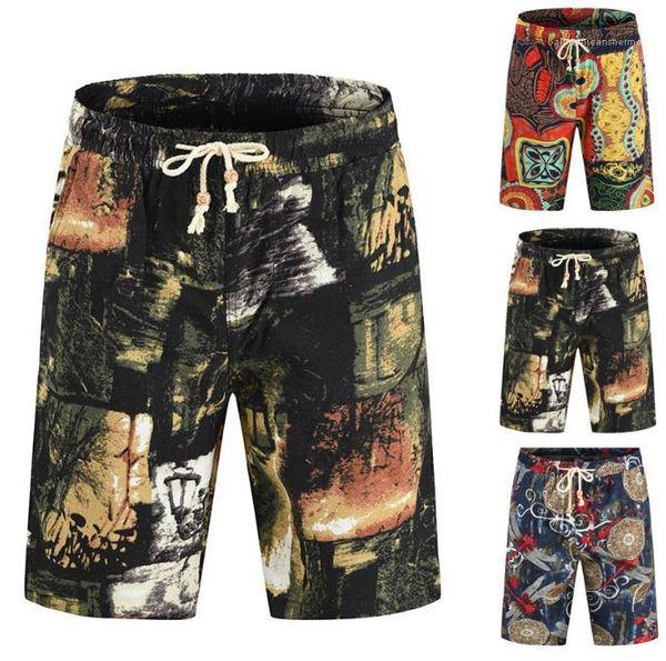 

beach shorts plus size fashion printing relaxed elastic waist shorts mens summer surffing pants men knee length, White;black