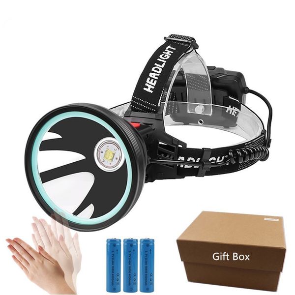 

headlamps 8000lm led 4 core p90 50w headlamp ir sensor headlight induction 3-mode head torch lamp light by 3*18650 battery