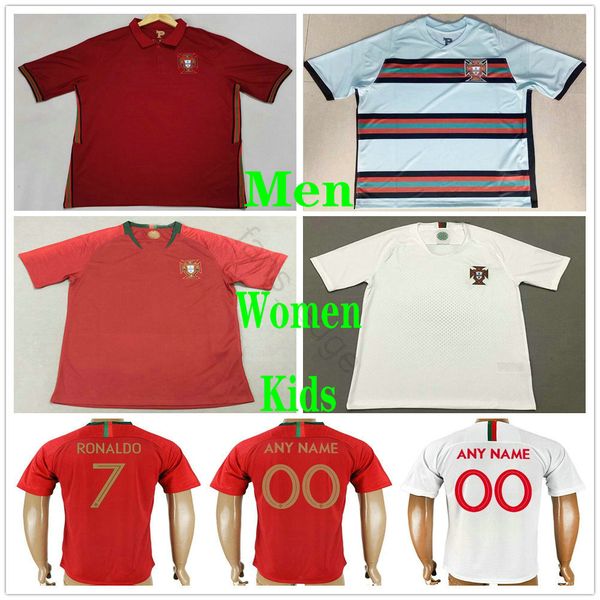 

2020 2021 thai soccer jerseys 7 ronaldo 23 joao felix carvalho moutinho custom 2018 world cup home men women kids football shirt, Black;yellow
