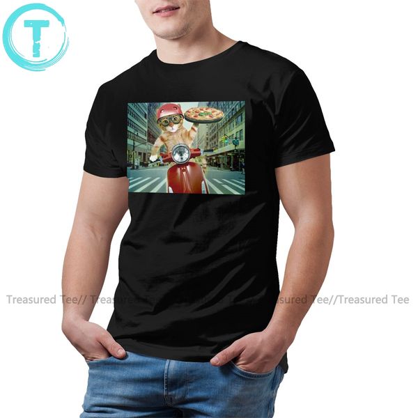 

orange cat t shirt pizza cat pizza delivery t-shirt cotton casual tee shirt cute men graphic xxx tshirt