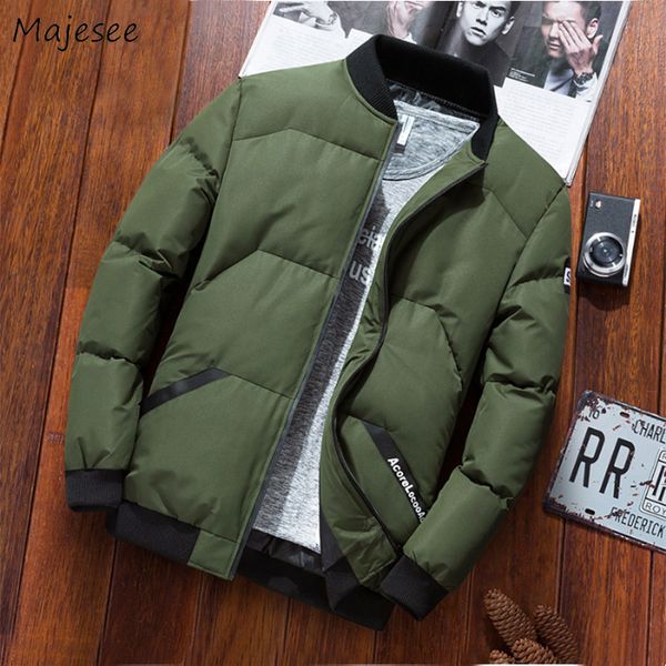 

parkas men large size fur collar zipper simple all-match pockets loose parka mens winter thicker plus velvet korean overcoats, Black