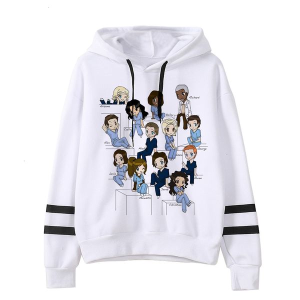 

женский толстовка анатомия страсти hoodie женщин с длинным рукавом пуловер весна осень женские толстовки harajuku 90s kawaii одежда, Black
