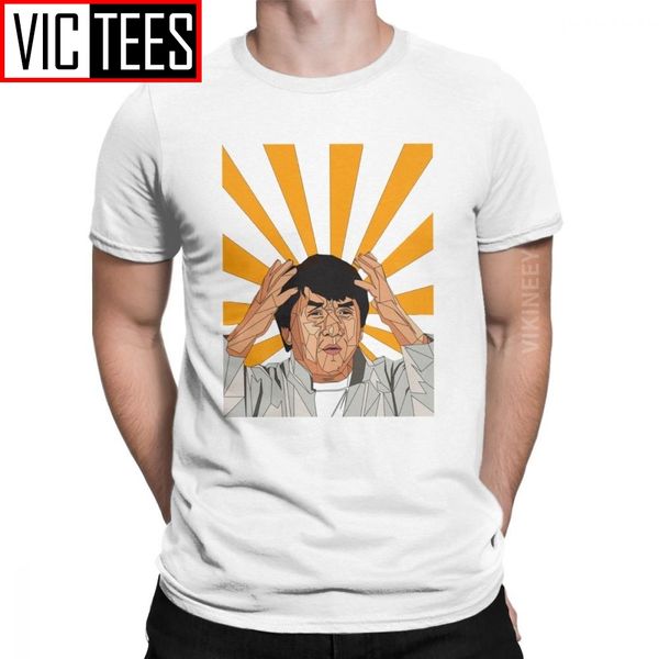 

jackie chan meme tshirt for men pure cotton sweatshirt funny t-shirt crew neck wholesale