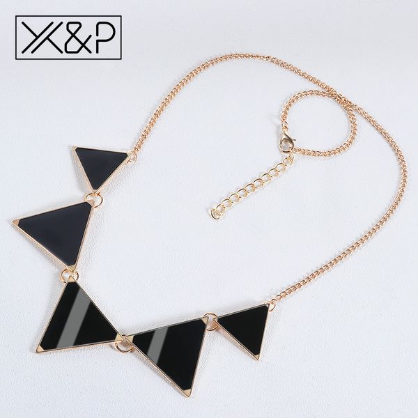 

x&p fashion gold chain women triangle punk collar sweater chain short choker necklaces for women girl necklaces jewelry gift, Silver
