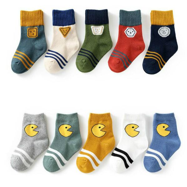

new baby boys winter socks cartoon kids spring autumn cotton breathable keep warm floor anti-skid girls socks wholesale baby socks, Pink;yellow
