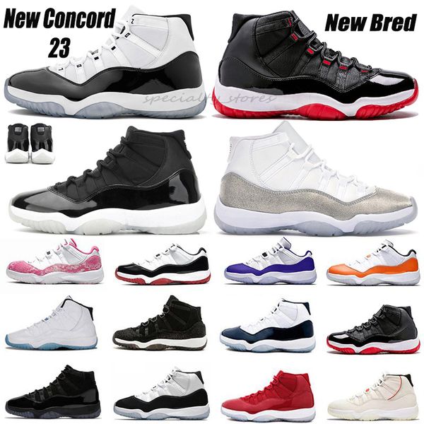 

New Concord 23 Women Basketball Shoes 11 Bred 11s 25th Anniversary Cap and gown Gamma Blue UNC Gym red Metallic Silver Men Sneakers