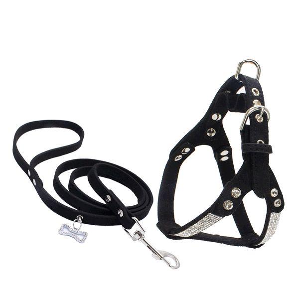 

rhinestone жилет цепи pet puppy dog harness поводок lead set собаки chest ремни аксессуары