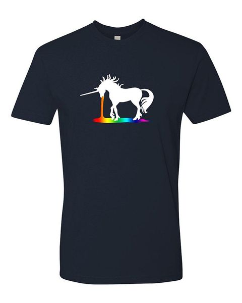 

2019 новая летние прохладная футболочка panoware мужской unicorn изрыгать радугу футболка хлопок футболка