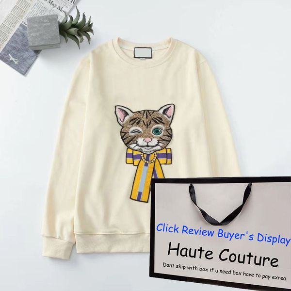 

gxxxi italy mens jumpers 20fw new cats embroidery pattern sweatshirt hiphop wear girls new fashion clothes haute couture aisan size