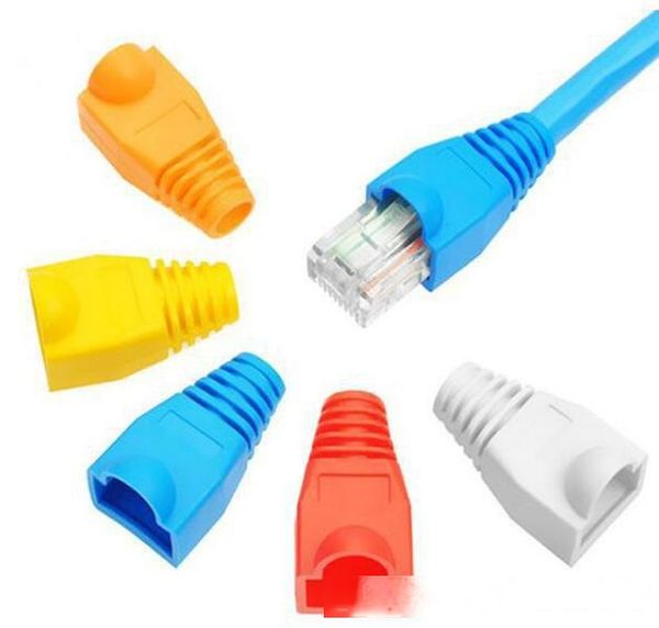 

100 pcs/lot rj45 cat5 modular plug network connector protector lan modular connector protection cover silicone