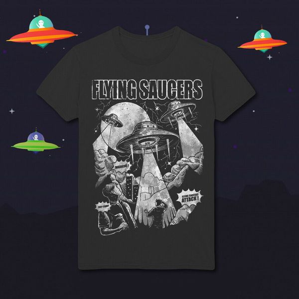 

sci fi flying saucers comic book attack mib alins ufo space mars hd48 t shirt
