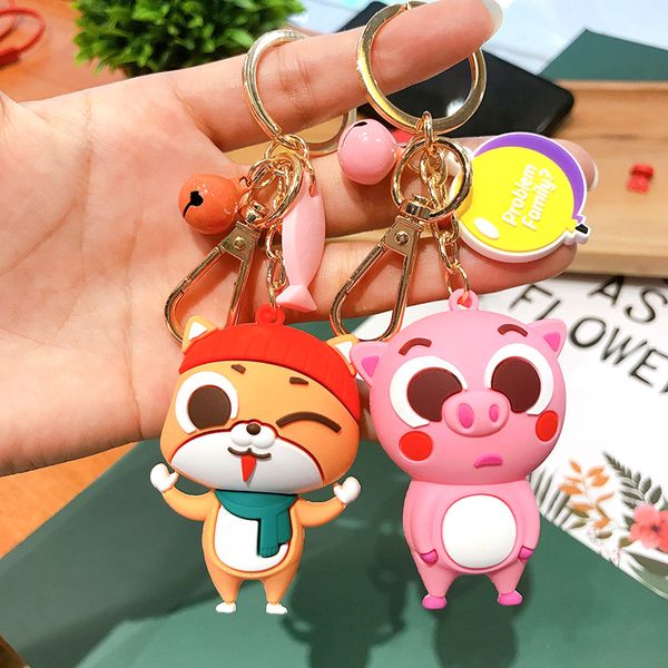 

2020 new product big eyes cute pet keychain pendant quality cartoon doll pendant car bag doll, Silver