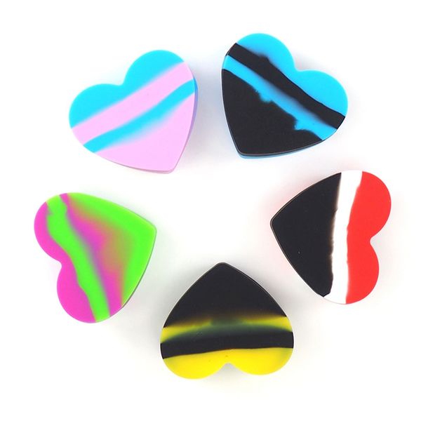 

nonstick wax containers heart shaped silicone box 17ml silicon container food grade jars dab tool storage jar bho hash oil sea dhc1555