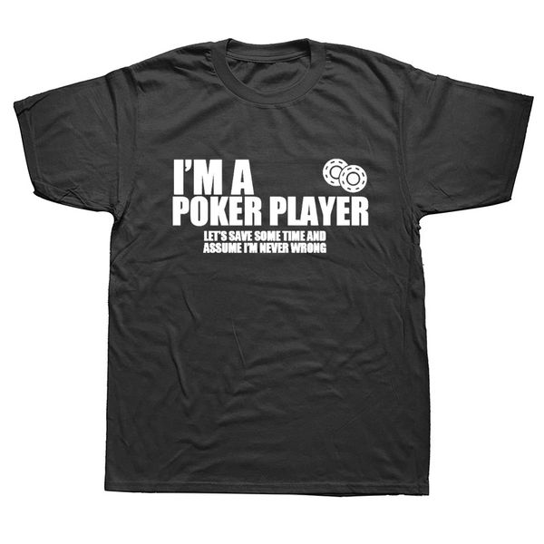 

забавный я игрок в покер графический футболки мужчины лето хлопок harajuku плюс размер o шея streetwear hip hop футболка