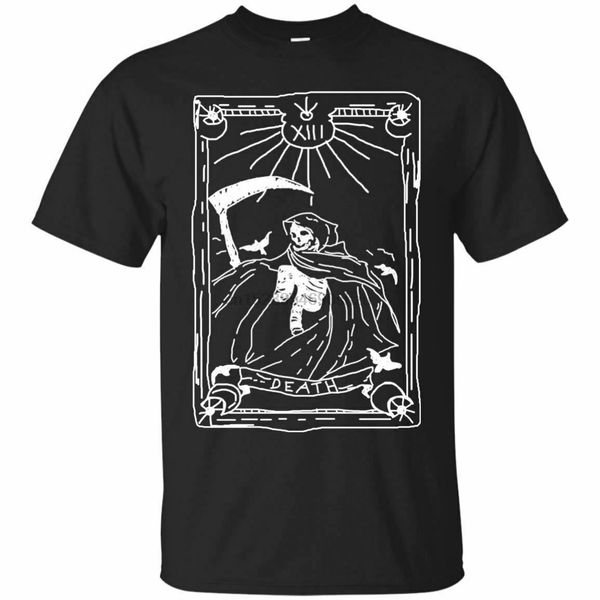 

darkside death tarot occult satanic reaper skeleton mens t shirt black navy
