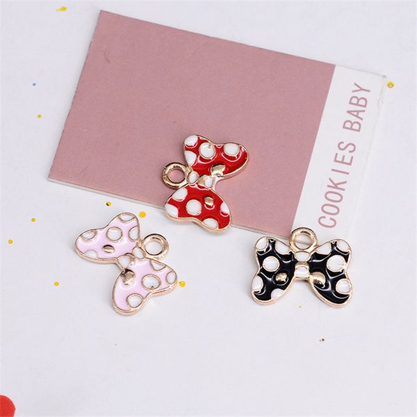 

new 5pcs oil drop alloy accessories diy wave point flower bow headdress earring material bracelet pendant, Bronze;silver