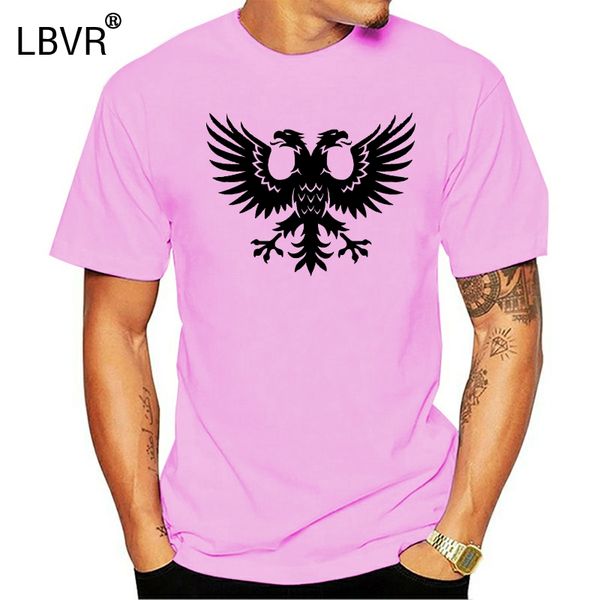 

men t shirt 100% cotton print shirts double headed eagle emblem mens t shirt russia serbia albania german 013171